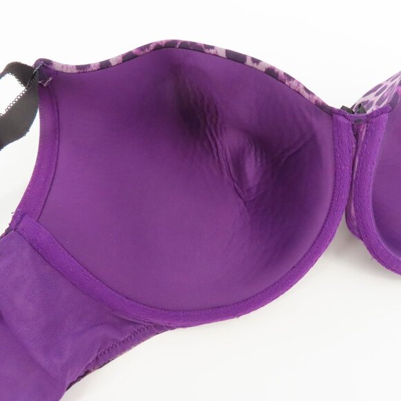 Torrid Curve 44B Bra Purple Black Cheetah Leopard Animal Print Underwire Lined - Picture 8 of 15